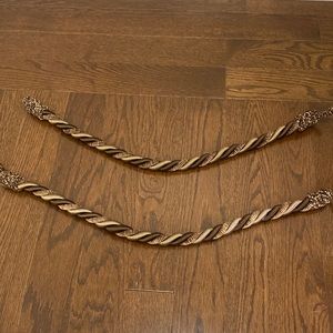 Courtain Tieback Holdbacks in Brown and Taupe Pattern